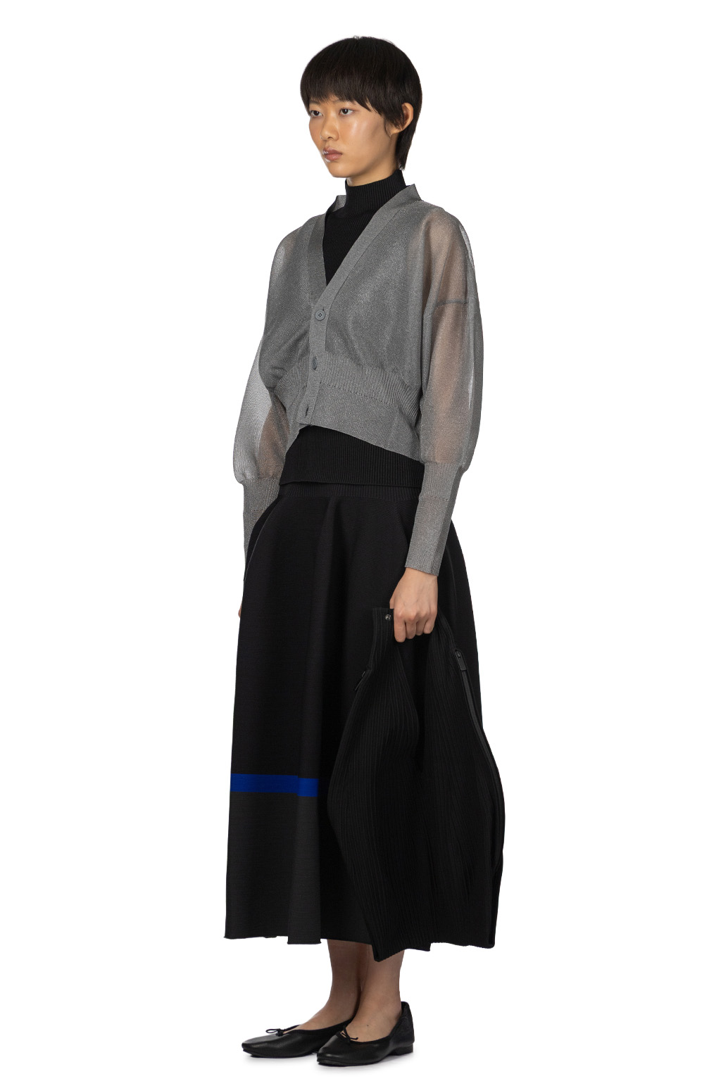 CFCL - Garter Lucent Cropped Cardigan - Steel Grey